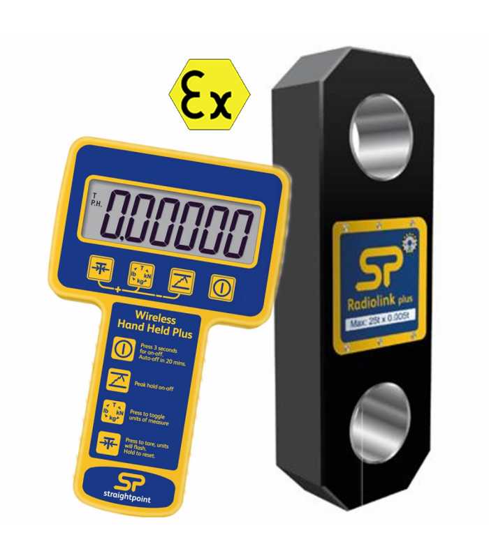 Crosby Straight Point RLP100T-ATEX [2789069] Radiolink Plus Wireless Dynamometer With Remote Display, 220,000 Lb / 100te - ATEX Certified Without Shackles
